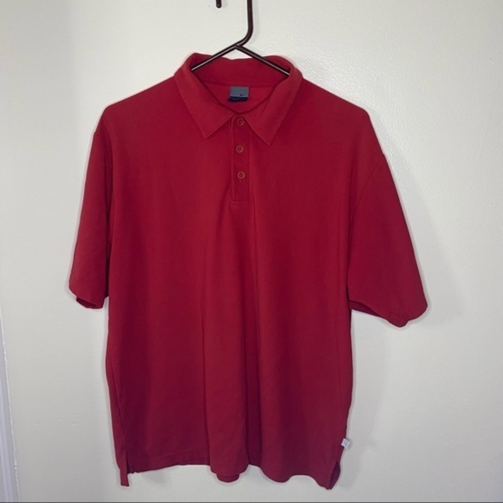 Nike Dri Fit‎ Red Golf Polo Size Large